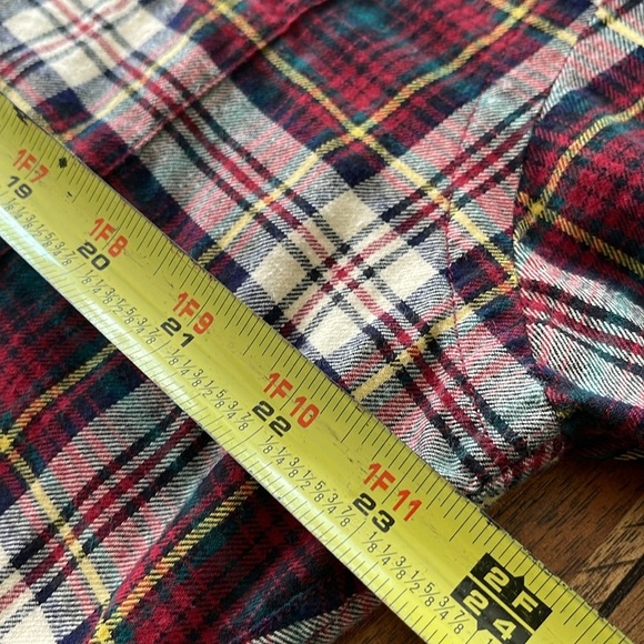 Vintage Ralph Lauren Jeans  Red Plaid Flannel long sleeve button down shirt Sz S - Picture 9 of 12